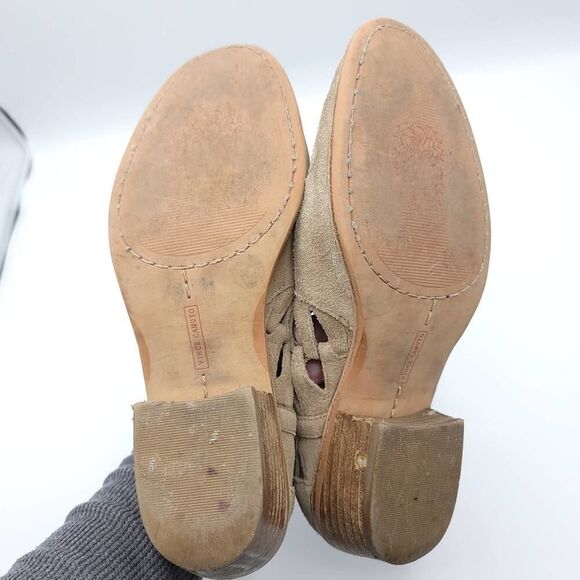 Vince Camuto Peera Cutout Suede Ankle Booties Khaki Size 7.5 - Picture 11 of 14